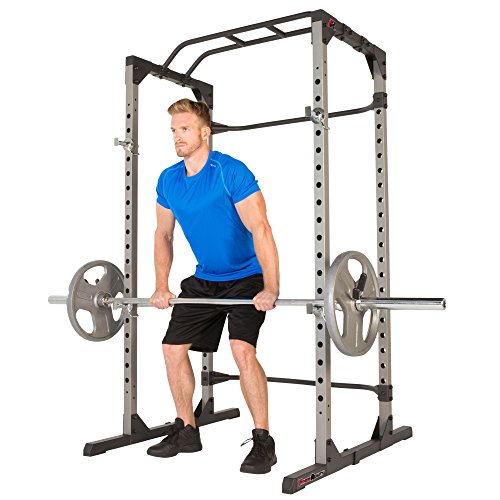 Fitness Reality 810XLT Super Max Power Cage with Optional Lat Pull down Attachment and Adjustable Leg Hold down