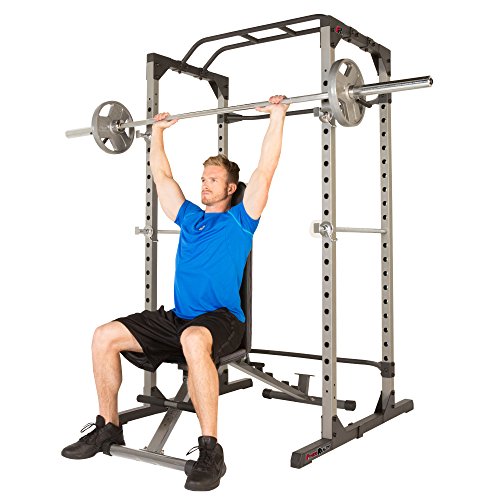 Fitness Reality 810XLT Super Max Power Cage with Optional Lat Pull down Attachment and Adjustable Leg Hold down