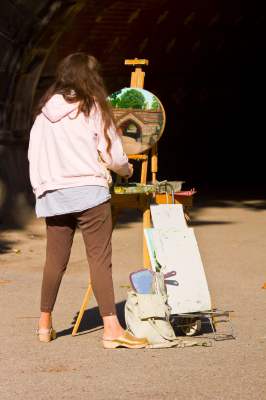 young artist painting